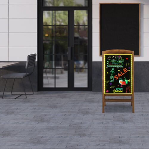 LED Drawing Message Note Chalk Board Free Hanging Ad Sign Dryerase Chalkboard