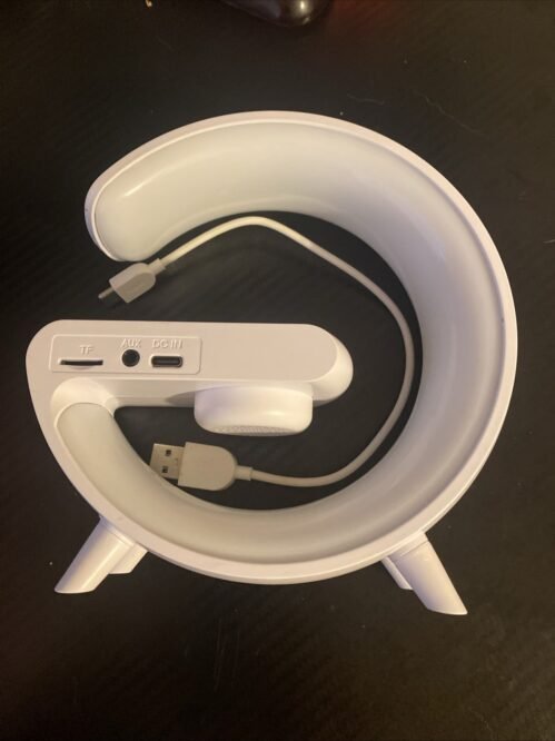 LED Lamp with Bluetooth Speaker and Charger, Distinctive Design Alarm Clock for