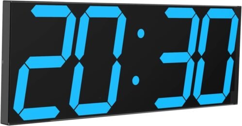 LED Large Digital Wall Clock, Oversize Wall Clock with 6” Numbers, Remote Con...
