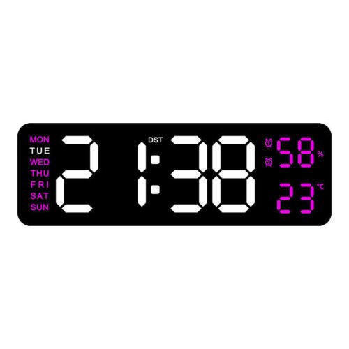 LED Large Display Digital Wall Clock Desk Alarm Clock Calendar Temperature Date