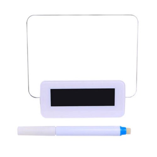 LED Light Digital Clock Alarm Fluorescent Message Board Calendar Thermometer New