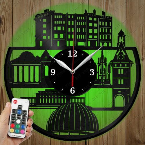 LED Vinyl Clock Geneva Skyline LED Wall Art Decor Clock Original Gift 7087