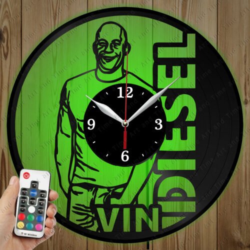 LED Vinyl Clock Vin Diesel LED Wall Art Decor Clock Original Gift 5027