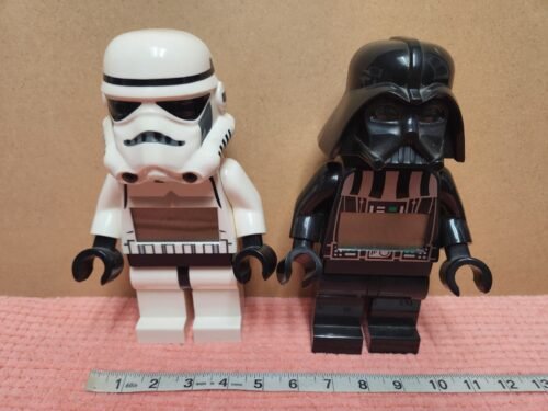 Lego Star Wars Darth Vader & Stormtrooper Digital Alarm Clock 9" Figure TESTED