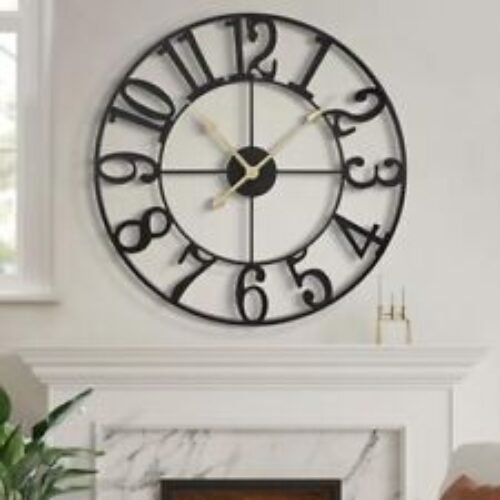 LEIKE Large Modern Metal Wall Clocks 60CM / 24 Inch Assorted Sizes , Colors