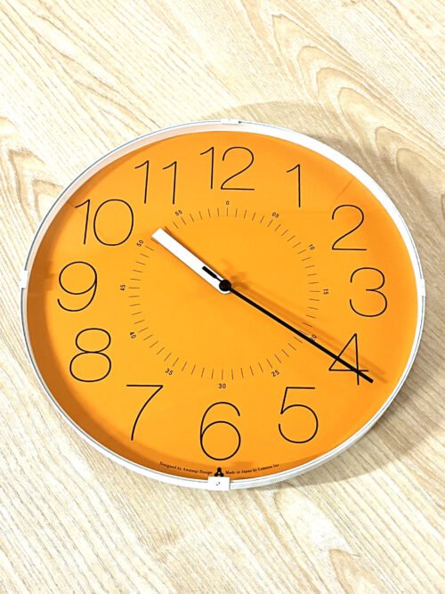 Lemnos CARA Wall Clock Orange MoMA Exclusive Stylish Vivid Dial Made in JAPAN