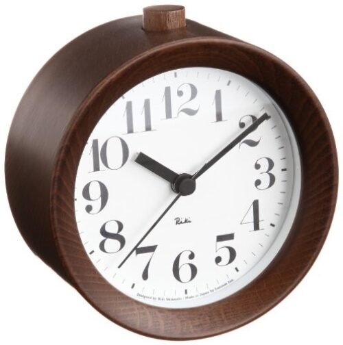 Lemnos RIKI ALARM CLOCK Alarm Clock Brown WR09-15 BW Table Clock Japan