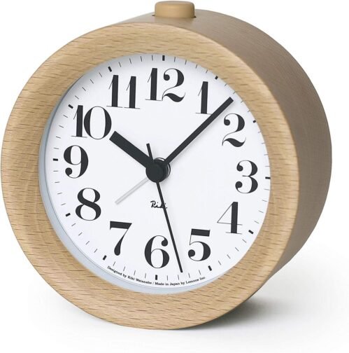 Lemnos RIKI ALARM CLOCK Alarm Clock Natural WR09-15NT Table Clock NEW from JAPAN