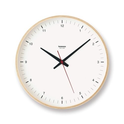 Lemnos Wall Clock Analog Natural Color Wood Clock Plywood Clock T1-017 (1)