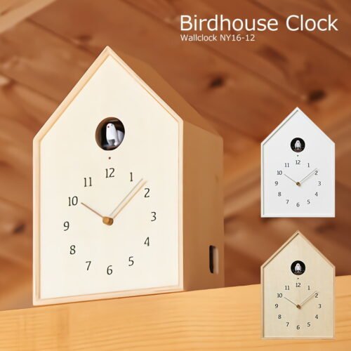 Lemnos Wall Clock Birdhouse Clock Natural NY16-12 NT Cuckoo clock NEW SHIPNOW