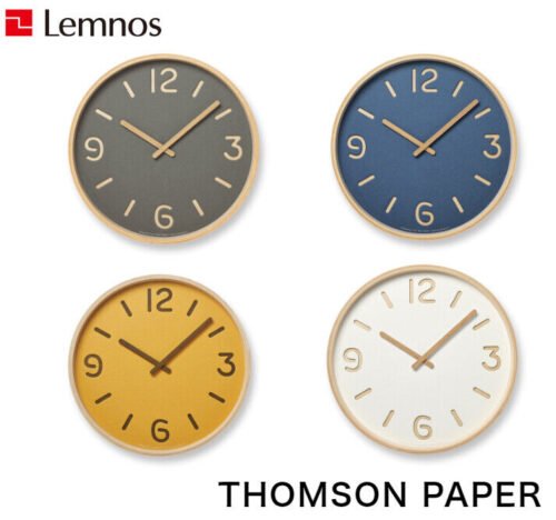 Lemnos Wall Clock Thomson Paper Yellow Gray Blue White Made in Japan SHIPNOW