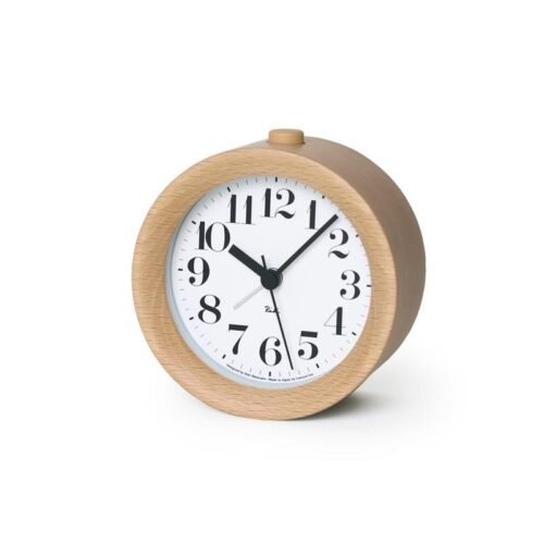 Lemnos WR09-15 NT RIKI Alarm Clock Natural Wood Frame Snooze Light Table Clock