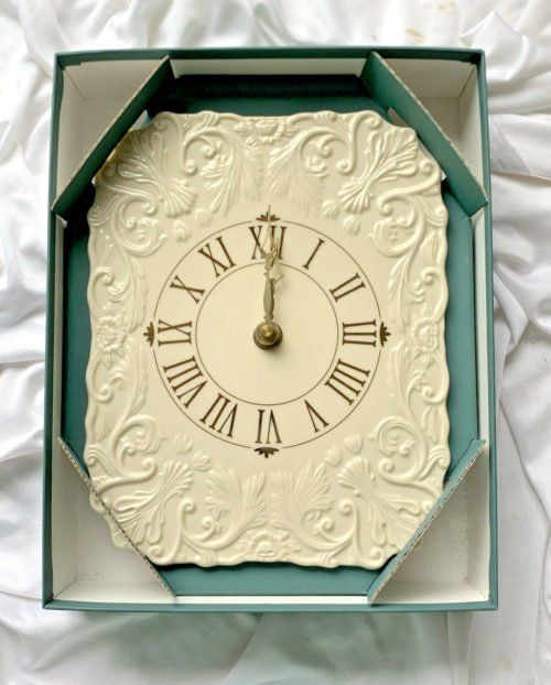 LENOX GEORG Ivory Porcelain WALL CLOCK In Original Box 9.5”x7.5” MSRP $85 Gift