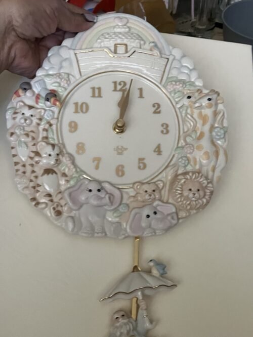 Lenox NOAH'S ARK WALL CLOCK - RARE Great Baby Gift NIB