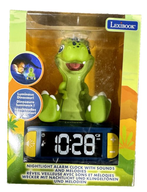 Lexibook Dinosaur Digital Nightlight Alarm Clock for Boys Girls Birthday Gift