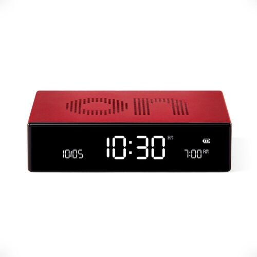 Lexon Flip Premium Digital Alarm Clock - Rechargeable Desk Clock with On/Off ...