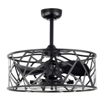 Leyton 24.4 in. Indoor Black Ceiling Fan with Light Kit and Remote...