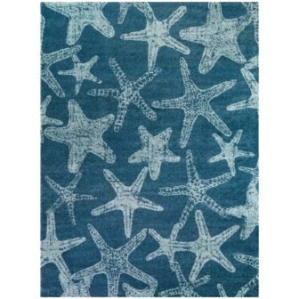 Leyton Blue 8 ft. x 10 ft. Starfish Print Area Rug