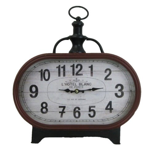 L 'Hotel Blanc De Porte Paris Analog Wall or Freestanding 14" Oval Quartz Clock