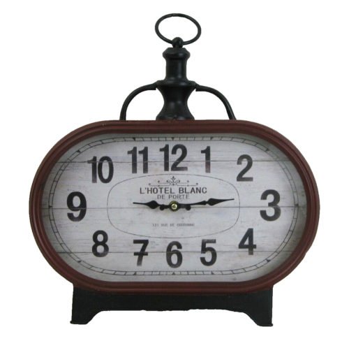 L 'Hotel Blanc De Porte Paris Analog Wall or Freestanding 14" Oval Quartz Clock