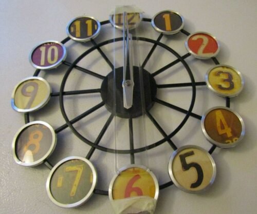License Plate Numbers Wall Clock Design Circles New 14 Inch