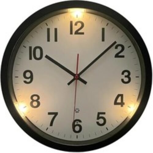 Lighted Up Wall Clock, 12 Inch Night Light Glow in The Dark Silent Wall Clock...