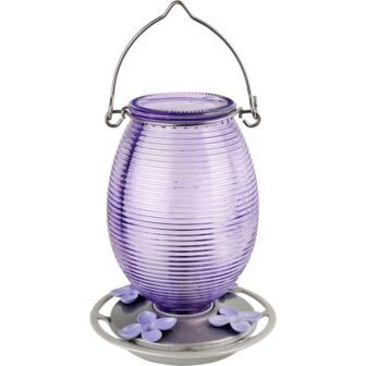 Lilac Dreams Antique Glass Hummingbird Feeder 29 oz