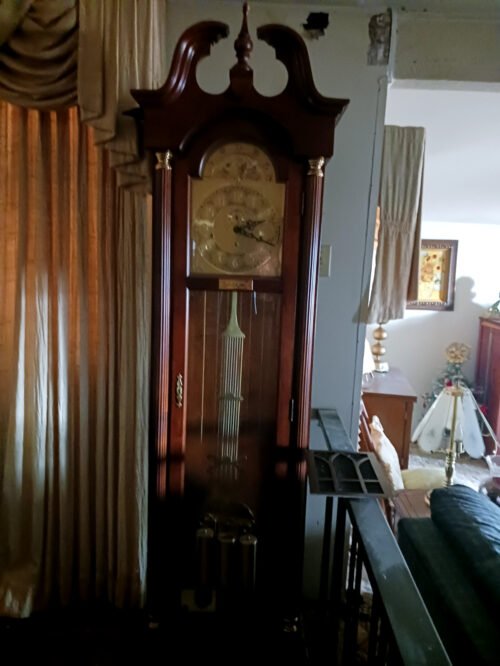 Limited Edition 1978 Ridgeway Grandfather Clock Inlaid Mahogany Date Month Moon