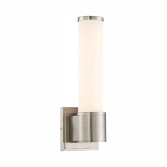 Linden 4.5 in. Integrated LED Satin Platinum Contemporary Wall Sconce with Opal...