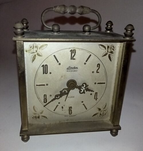 Linden Blackforest Cuckoo Clock Co. Small Alarm Clock w/Top Handle-Germany