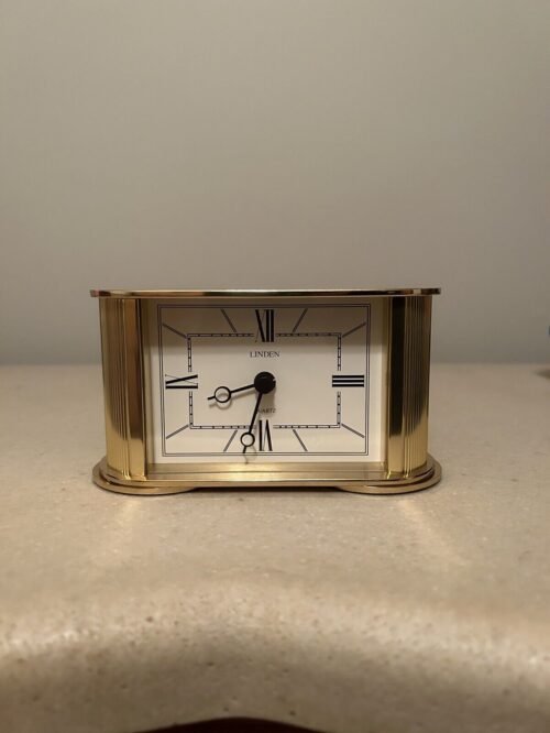 Linden Small Gold Desk Clock