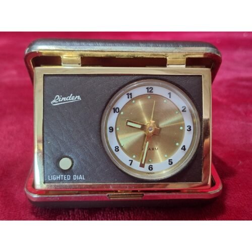 Linden Travel Alarm Clock - Folding Brown - Excellent Vintage Condition!