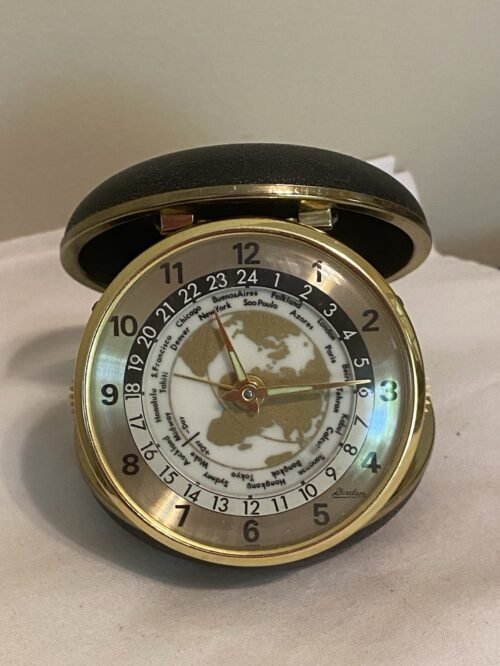 Linden Travel Alarm Clock Japan World Map Time Zones Vintage