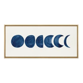 Linear Moon Phases by Teju Reval Framed AstronomyCanvas Wall Art Print 40.00...