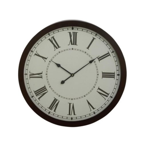 Litton Lane Wall Clock 30"Lx 3"Wx 30"H Metal Frame Material Round in Black