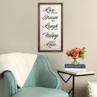 Live, Dream, Laugh, Happy, Love Wooden and Metal Wall Decor