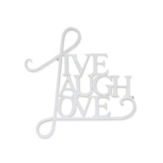 Live, Laugh, Love Metal White Decorative Sign Wall Art