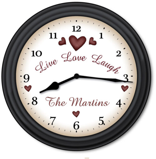 Live Love Laugh Family PERSONALIZED Wall Clock Primitive Country Decor GIFT