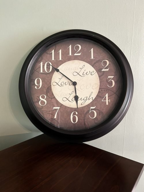 Live Love Laugh Wall Clock Battery