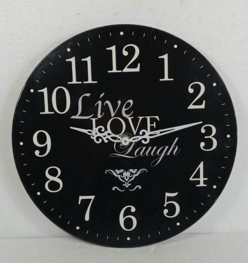 LIve Love laugh Wooden Wall Clock 11.5"X 11" AA Battery Operated