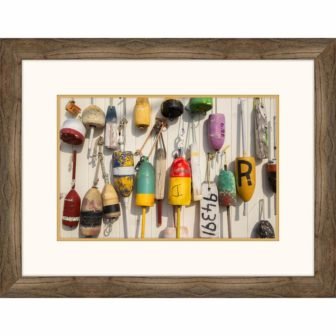Lobster Buoys I Framed Giclee Coastal Art Print 30 in. x 23...