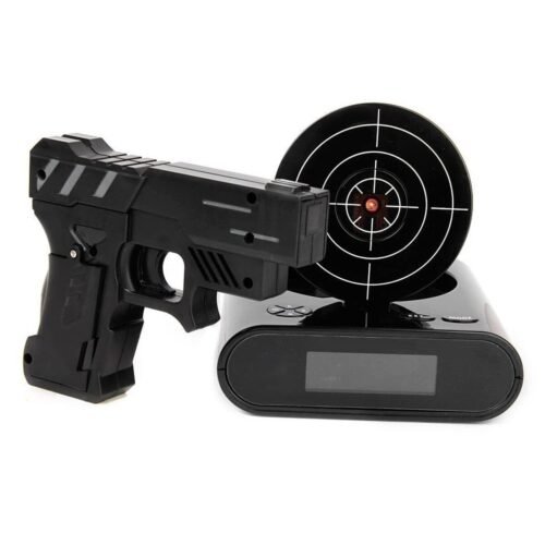 Lock N' Load Gun Alarm Clock Target Alarm Clock Creative Clock (Black)