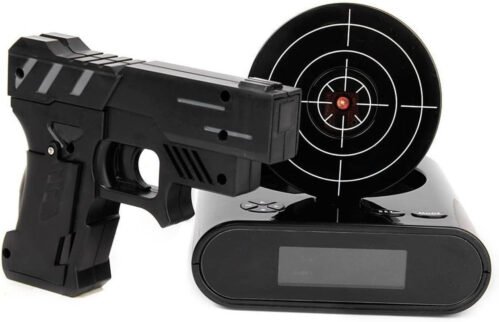 Lock N' Load Gun Alarm Clock Target Alarm Clock Creative Clock （Black）