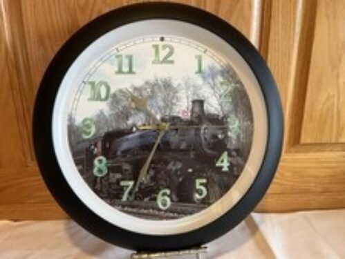 Locomotive Legends Pacific Steam Engine Train 13" Wall Clock w/sounds