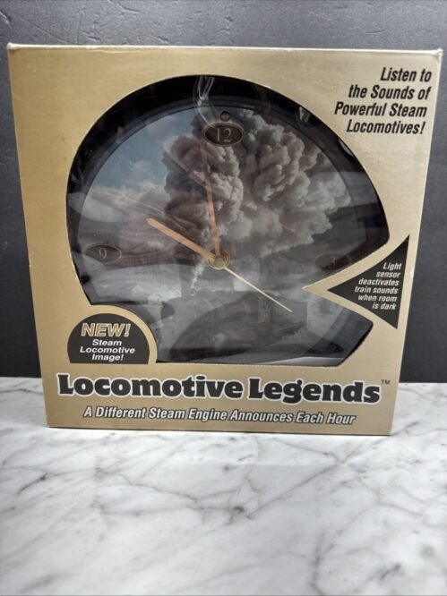 Locomotive Legends Steam Engine Train Sounds 8 Inch Hanging Wall Clock
