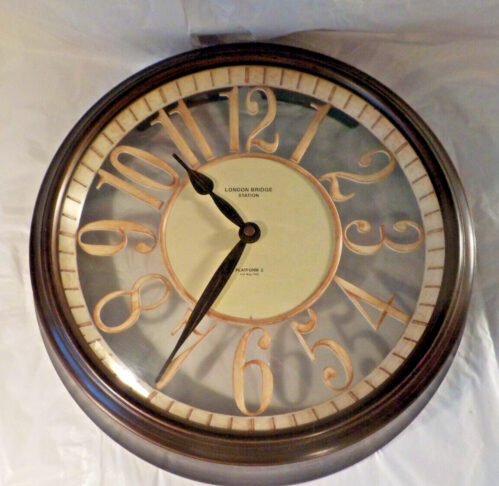 London Bridge Station Platform 2 Round 14" Plastic Wall Clock Battery Powered