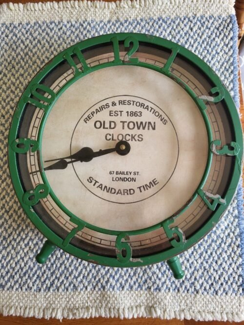 LONDON " OLD TOWN CLOCKS " DESK CLOCK METAL ( INDUSTRIAL DECOR ) 10"