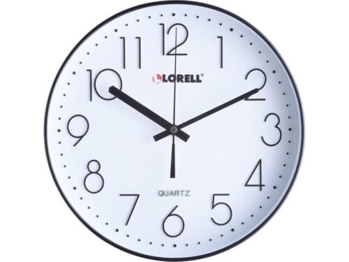 Lorell 12" Quiet Wall Clock - Black
