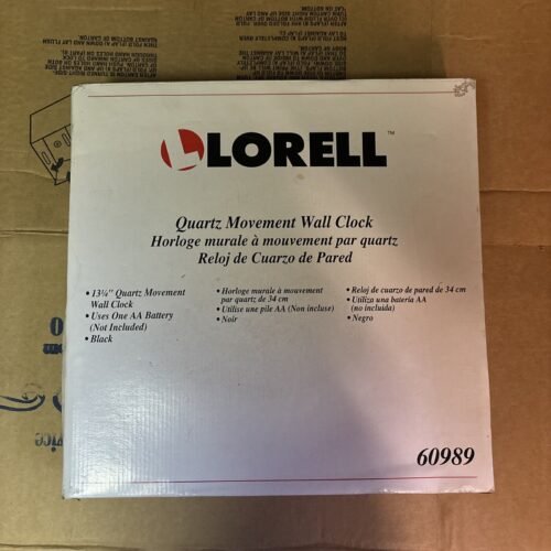 Lorell 13.25 inch Quartz Movement Wall Clock, Black Color.