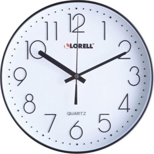Lorell LLR61011 12 in. Quiet Wall Clock - Black
